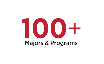 100 plust majors and programs